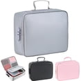 thumbnail image 1 of Flameproof Fireproof Keepsake Box, & Waterproof Document Storage Box for Documents, with Lock and Letters, Passports, Cards(Grey), 1 of 9