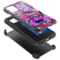 thumbnail image 3 of DALUX Card Holster Kickstand Phone Case Compatible with Galaxy A32 5G (2021) 6.5 inch - Purple Stylish Camo, 3 of 3