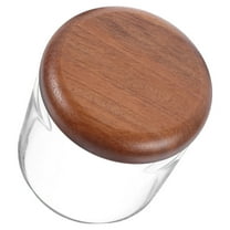 WHAMVOX Small Glass Jar with Airtight Wooden Lid, Food Storage Canister for Cereal, Snacks, Coffee, Kitchen Organization