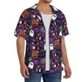 thumbnail image 4 of KLL Halloween Sweet Candy Print Men's Shirt Short Sleeve Button Down Summer Cuba Beach Shirts- XX-Large, 4 of 7