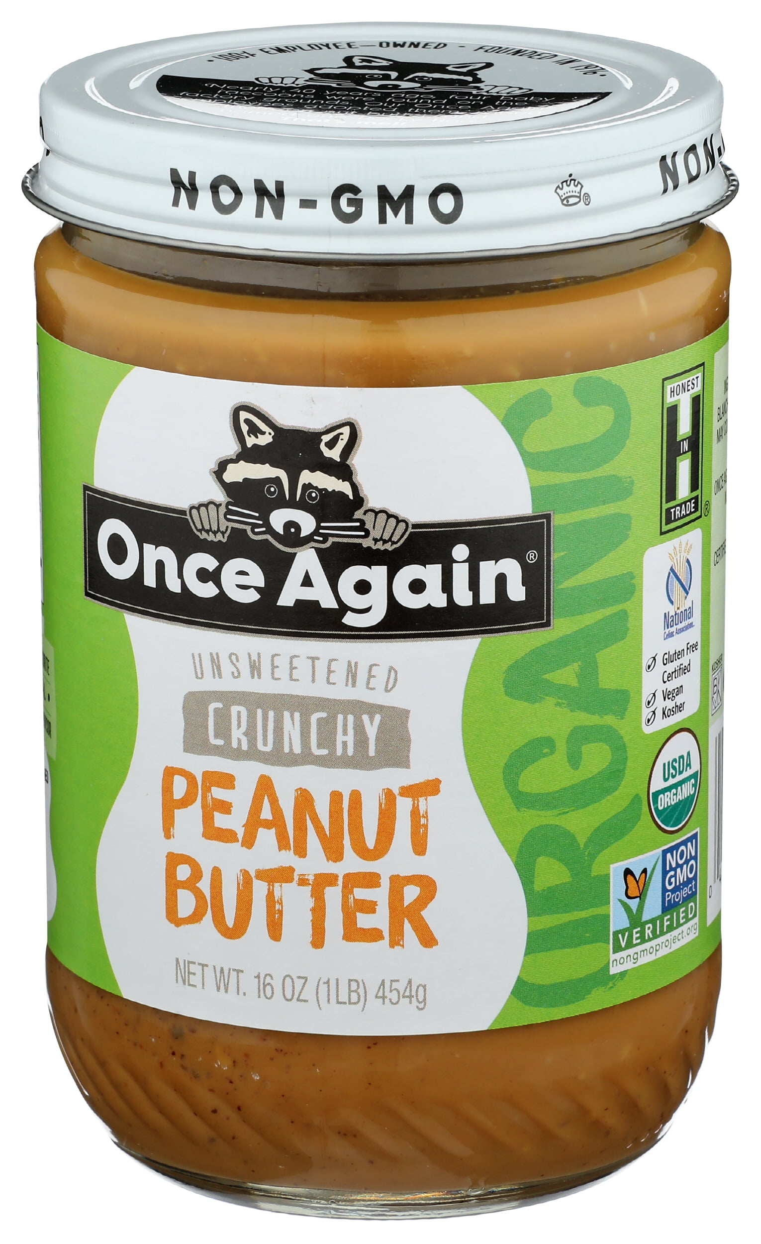 (Pack of 6), Once Again Organic Crunchy Peanut Butter, 16 oz