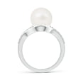 thumbnail image 2 of Angara Solitaire Freshwater Cultured Pearl Bypass Ring with Diamonds in 925 Sterling Silver for Women | June Birthstone Jewelry for Her, 2 of 8