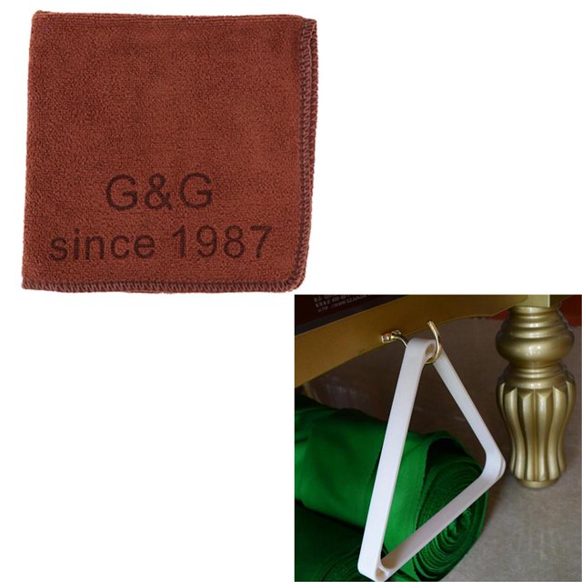 Paño de Limpieza para Taco de Snooker Súper Absorbente + Gancho para Sujeción de Estante de para de Billar Oro Sharpla Gancho para mesa de billar