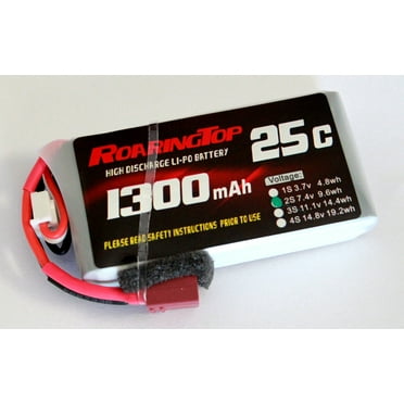 Roaring Top 25C 1300mAh 2S 7.4V LiPo Battery Pack with Deans Plug