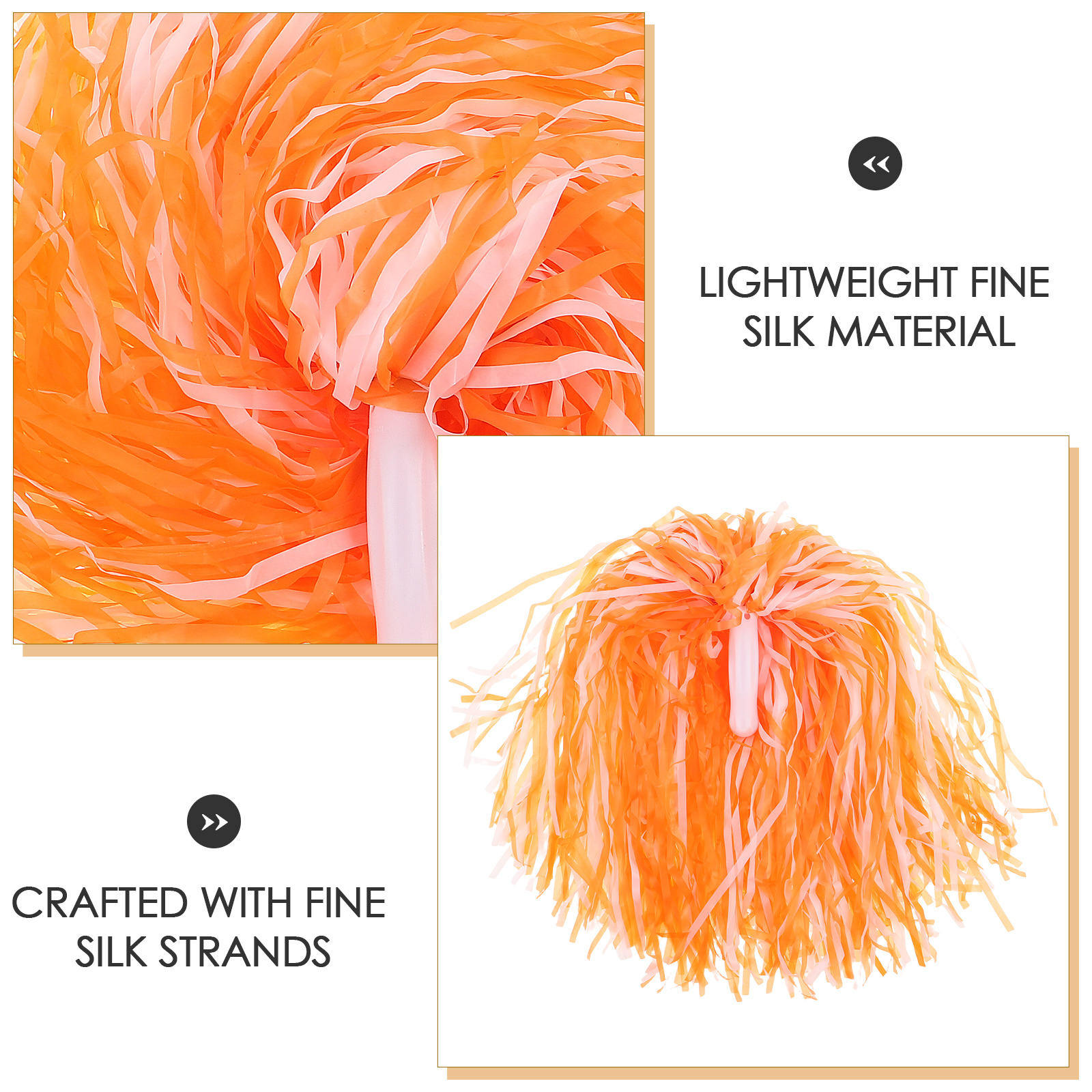 PTOOTP 18-Piece Multi-Color Cheerleader Pom Poms Set, PE Material for Sports Events, Audience Engagement, and Cheerleading Fun