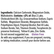 Caltrate Gummy Bites 100 ct, Calcium and Vitamin D3 Supplement, 500 mg , Black Cherry, Strawberry, Orange Flavors,