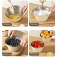 thumbnail image 4 of Stainless Steel Colander Bowl Set, Stackable Kitchen Strainer for Fruits Rice Eggs with Mixing Bowl Portable Kitchen Microporous Strainer for Washing Rice Pasta Small Grains, 4 of 7