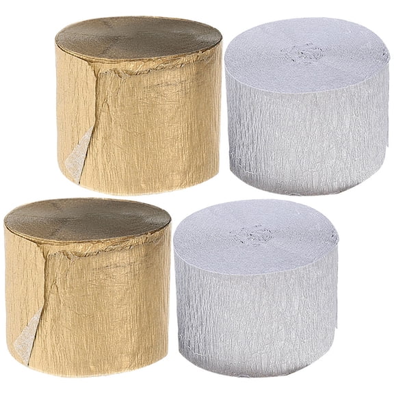 Supvox Assorted Colored Crepe Paper Streamers for Party Decorations Large Quantity Durable Paper 4 Rolls