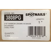 SpotNails 3808PG 3/16-Inch 18-Gauge Narrow Crown 1"