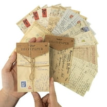 2 Set of Retro Ephemera Pack Kraft Paper, Vintage Paper for Decoupage, Scrapbooking and Gift Sending, 120 Pcs (Old Material)