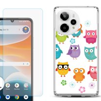 Phone Case for Cricket Icon Pro 2026, with Screen Protector, by OneToughShield - Happy Owl