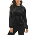 thumbnail image 2 of FUTATA Women's Velour Tracksuit Long Sleeve Pullover Sweatshirt Velour Activewear Tops Quick Dry Jogging Sweatsuit Black S, 2 of 6