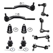 Detroit Axle - 10pc Front Suspension Kit for Chevy Trailblazer EXT GMC Envoy XL Bravada Isuzu Ascender 2 Outer Tie Rod End Links 4 Upper & Lower Ball Joints 4 Front Rear Sway Bar End Links