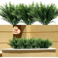 thumbnail image 1 of Morttic Artificial Plants, Fake Boston Fern Greenery Outdoor UV Resistant No Fade Faux Plastic Plants Decoration for Home Front Porch Garden Farmhouse (Green-10 Sprigs of Rosemary), 1 of 14