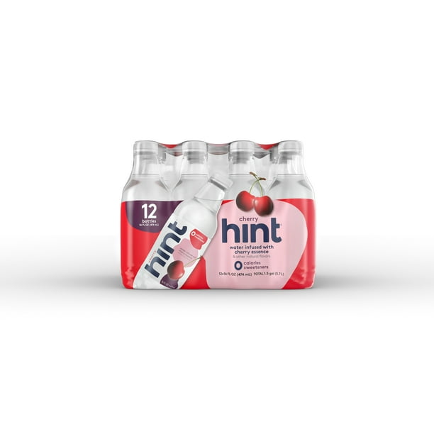 Hint Water Cherry, (Pack of 12) 16 Ounce Bottles, Pure Water Infused