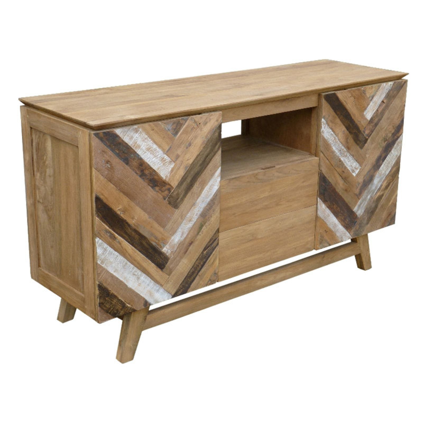 Chic Teak Art Deco TV Stand Brown