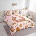 thumbnail image 2 of Erosebridal Brown Capybara Kid Twin Bedding Sets, Initial Q Letter Bedding Comforter Set, Pink Reversible, 7-Piece, 2 of 7