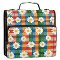 thumbnail image 5 of FORMRS Zipper Binder with Shoulder Strap 2-inch Ring 500 Sheet Capacity File Bag, Green Checkered Daisy, 5 of 5