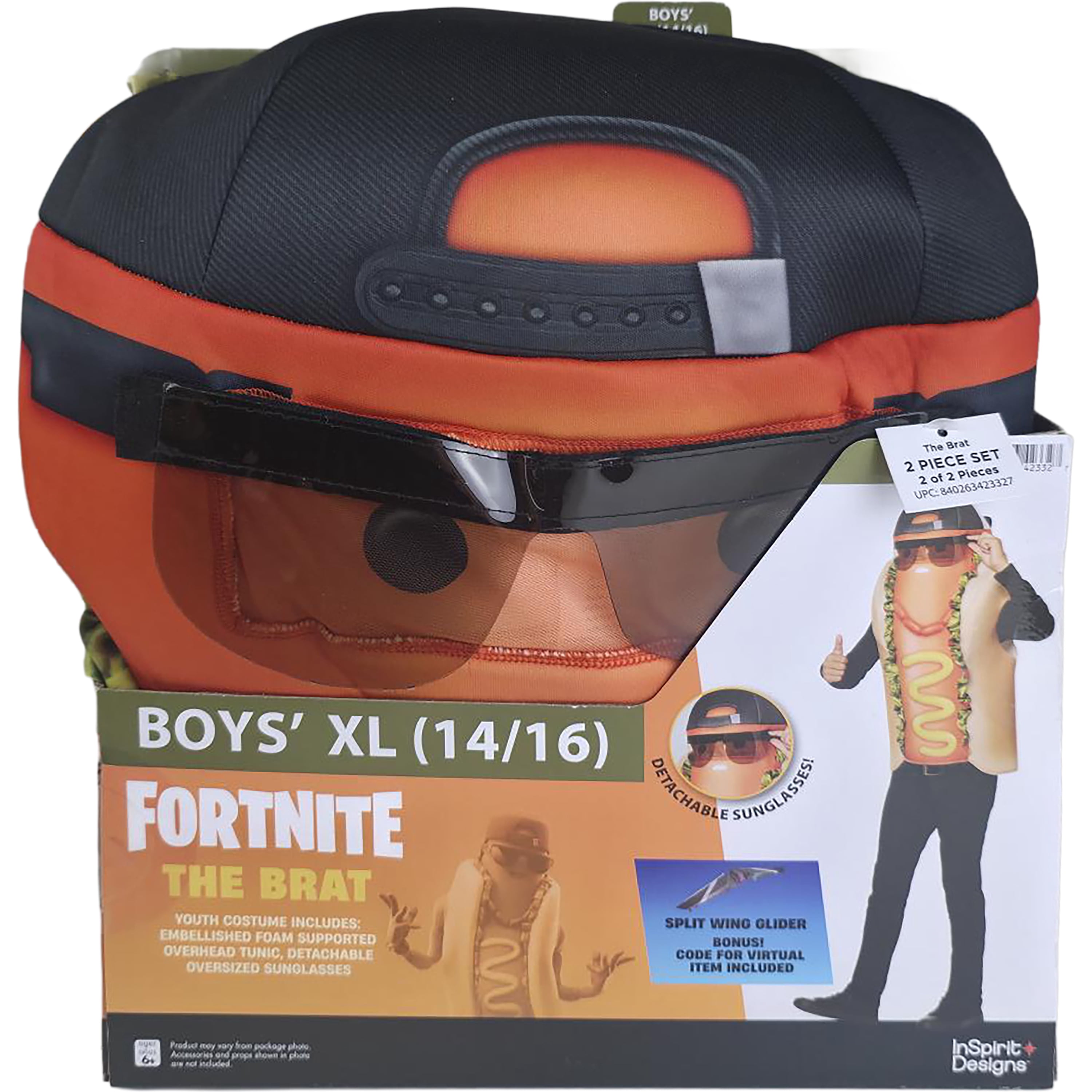 Fortnite Brat Halloween Costume for Children, 2-Piece, Boys' Size XL (14/16), by InSpirit Designs