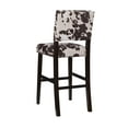 thumbnail image 4 of Linon Corey 30" Cow Print Bar Stool with Frame in Dark Espresso Wood, 4 of 12
