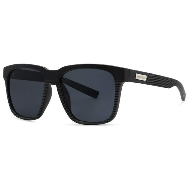 Gafas de Sol Polarizadas MAXJULI para Cabezas Grandes Negro/Lente Gris
