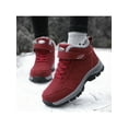 thumbnail image 5 of Gomelly Mens Winter Boot Plush Lined Snow Boots Comfort Warm Booties Cold Weather Ankle Bootie Walking Outdoor Hiking Sneakers Red 4.5, 5 of 9