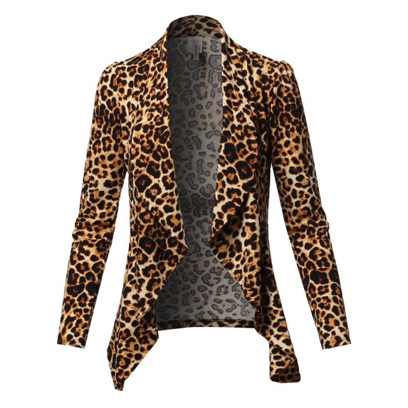 FashionOutfit Women's Casual Work Office Open Front Style Long Sleeves Blazer Jacket - Made in USA