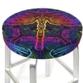 thumbnail image 3 of Daiia Indian Mandalas Dragonfly Stool Covers Round,Round Bar Stool Covers Waterproof Bar Chair Covers Washable Stool Cushion Slipcover for 12-14 Inch Chair-13 inch, 3 of 7