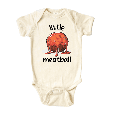 Little Meatball Cute Baby Bodysuit Shirt Premium Custom Baby Clothes Unisex Baby Gift for Mom Newborn 18m Natural
