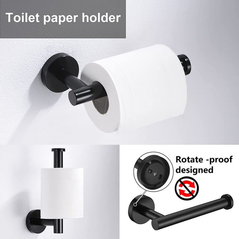 Bathroom Hardware Set self Adhesive Bathroom Accessories Black Finish Towel  Bar Towel Hook Towel Ring Toilet Paper Holder - AliExpress