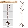 thumbnail image 3 of stusgo Coat Rack Freestanding,Wood Coat Tree with 8 Hooks and 3 Adjustable Section Height for Bedroom,2 Pcs,Dark Walnut, 3 of 5