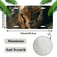 thumbnail image 2 of 1 Pcs 2D Flat License Plate Covers & Frames, Lion Warrior in Armor For Decorative Front, Waterproof For Decoration Aluminum License Plate Covers & Frames Cover For Men Women, 12" X 6", 2 of 7
