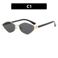thumbnail image 7 of Small Frame Diamond Shaped Irregular Sunglasses 2024 New Polygon Sunglasses Cat's Eye Ins Hot Women Sun Glasses Shades (8068-C2 silver), 7 of 7