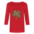 thumbnail image 4 of St. Patrick's Day Shirt for Women Leopard Print Clover Graphic T-Shirt 3/4 Sleeve Crewneck Trendy Fashion Festival Apparel Shamrock Gift, 4 of 4