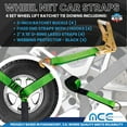 thumbnail image 2 of Mega Cargo Control USA 4 Pack 2" x 10' Side Mount Wheel Net Tie Down w/ Ratchet Lasso Strap J Hook WLL: 3333 lbs Green, 2 of 7