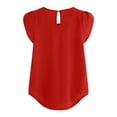 thumbnail image 4 of Wojeull Women's Casual Solid Color Button Short Sleeve Top, 4 of 4