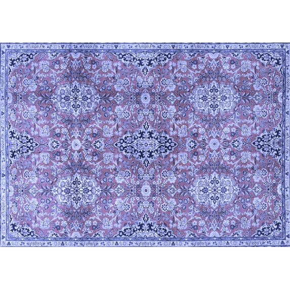 Ahgly Company Machine Washable Indoor Rectangle Persian Blue Traditional Area Rugs, 2' x 4'