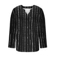 thumbnail image 5 of Long Sleeve Tops for Women Plus Size Long Sleeve V-Neck Printed Casual Blouse Tops Black XXXXXL, 5 of 5