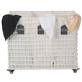 thumbnail image 6 of Wicker 3-Bag Rolling Laundry Sorter & Hamper with Caster Wheels, 6 of 17