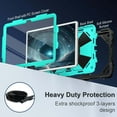 thumbnail image 2 of Dteck for Galaxy Tab A9 Plus Case 11 Inch, Rugged Case for Samsung Galaxy A9+ Tablet Case with Screen Protector 360 Rotating Stand Shoulder Strap Pen Holder, 2023 Model(SM-X210/X216/218),Black Mint, 2 of 6