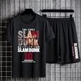 thumbnail image 2 of Slam Dunk-chándal de verano para hombre, camisetas de algodón con estampado de Anime, pantalones cortos deportivos, traje de baloncesto, ropa deportiva de gran tamaño, conjunto de entrenamiento Mascul, 2 of 4