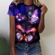 thumbnail image 2 of Moda mujer cuello redondo impresión camisa camisetas manga corta verano camiseta Tops blusa Pompotops hkajfhjk462944, 2 of 5