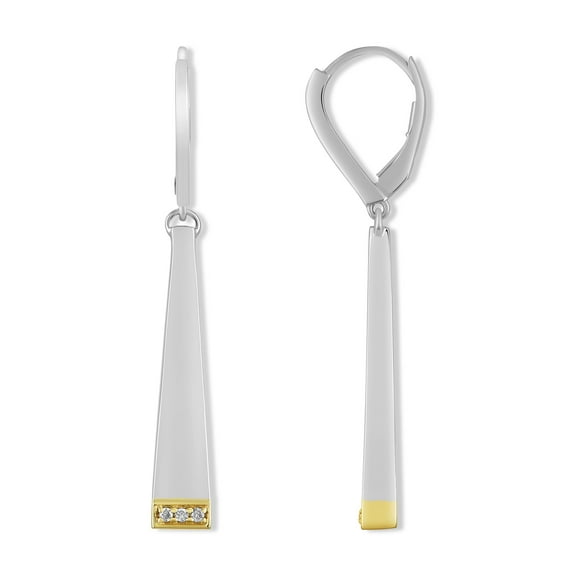 ARAIYA JEWELRY Sterling Silver and 10K Yellow Gold Diamond Fashion Earrings for Women