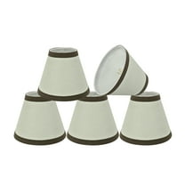Aspen Creative 32043-5 Small Hardback Empire Shape Chandelier Clip-On Lamp Shade Set (5 Pack), Transitional Design in Off-White, 6" bottom width (3" x 6" x 5")