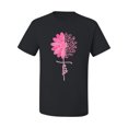 thumbnail image 2 of Wild Bobby, Faith Pink Ribbon Sunflower, Breast Cancer Awareness, Men Graphic Tee, Black, Small, 2 of 5