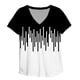 thumbnail image 4 of ICHUANYI Clearance Fashion Woman Causal V-Neck Printing Blouse Short Sleeve T-Shirt Summer Tops(White, XXL) ICHUANYI WER2023081115521, 4 of 5