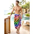 thumbnail image 6 of LA LEELA Men's Pareo Swim Trunk Swimwear Sarong Beach Wrap One Size Multi, Chevron Summer Vacation Aloha, 6 of 6