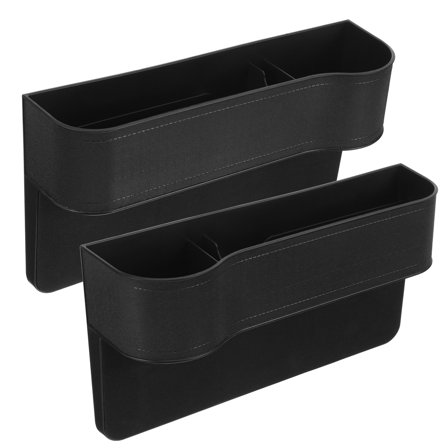 Soimiss 2Pcs Car Console Side Organizer Black Plastic Car Accessories Storage Box