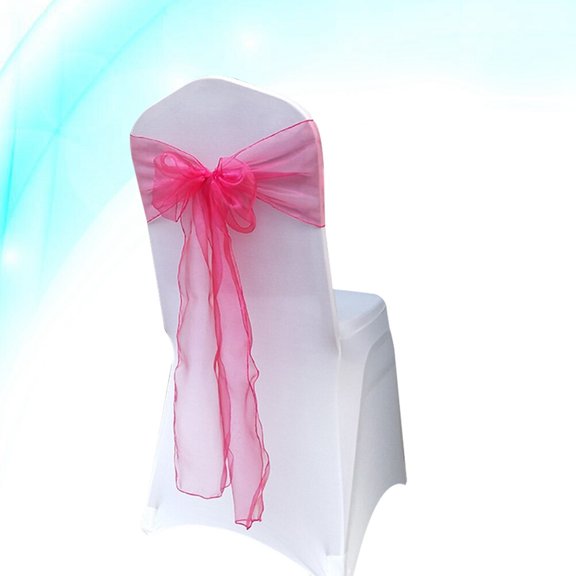 MOKKHNB 10-Pack Rosy Organza Chair Sashes for Wedding, Party, Banquet, and Event Chair Decorations