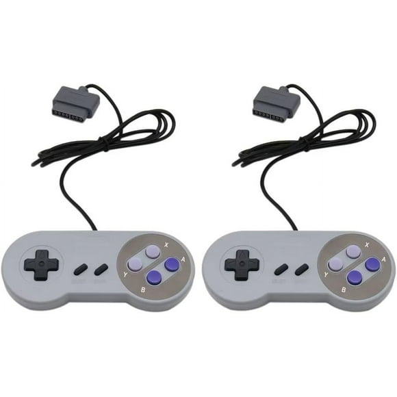 HUGFEGWE 2 Pack Premium Remote Controller Video Game Pad Replacement for Nintendo SNES System Console Replacement Controller 6FT SNS-005 CA919-131369